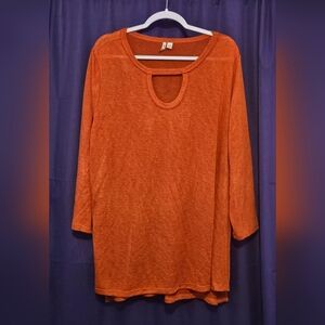 Orange Tunic with Cut Out Details
